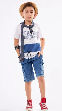 HASHTAG T SHIRT & SHORTS SET 8806
