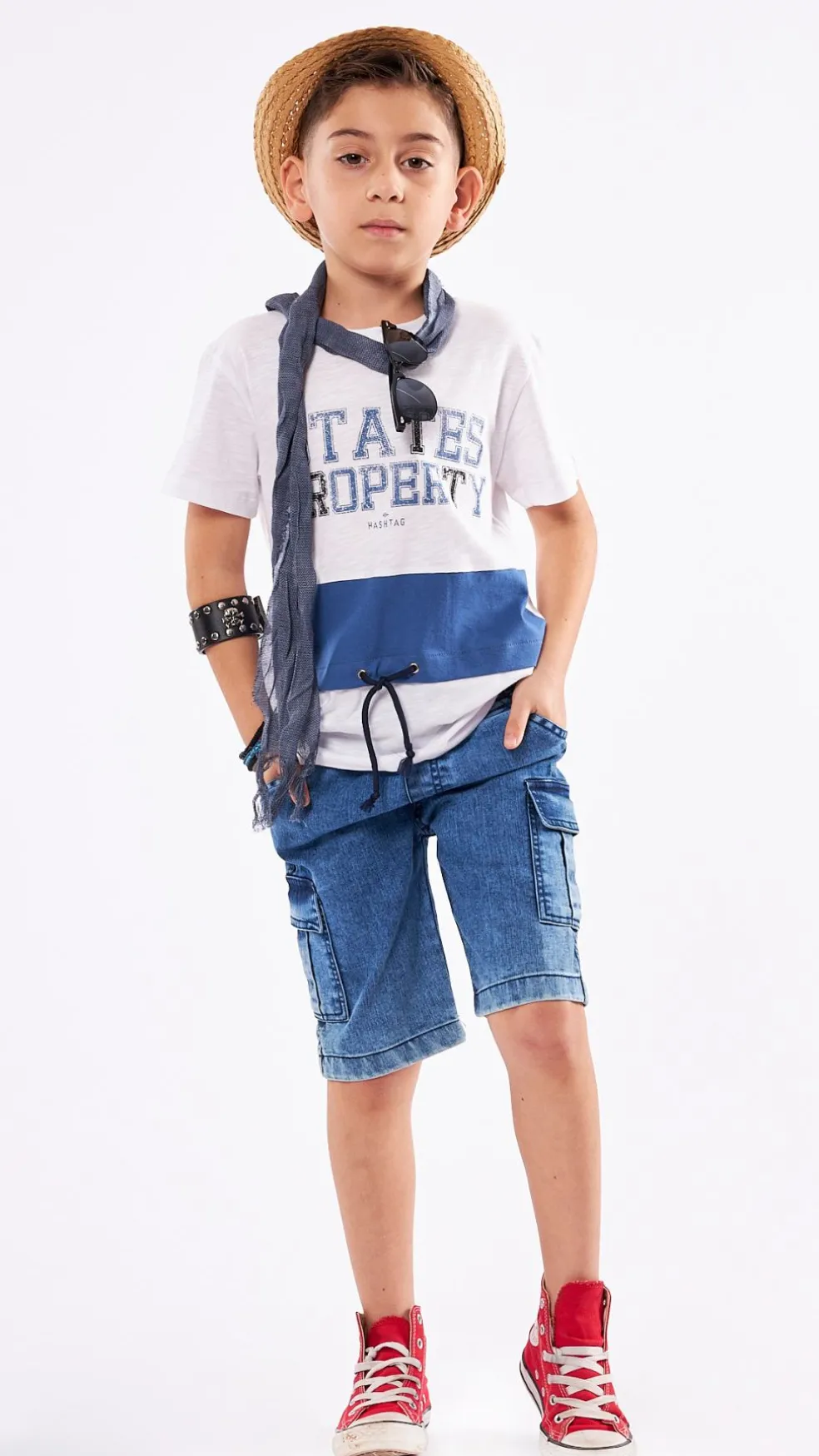 HASHTAG T SHIRT & SHORTS SET 8806