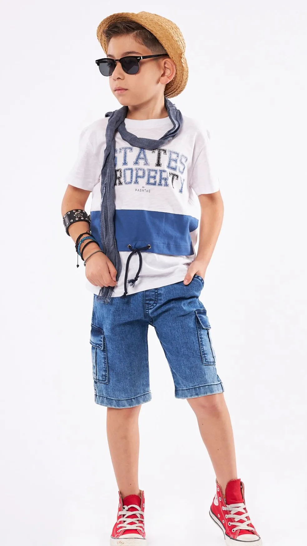 HASHTAG T SHIRT & SHORTS SET 8806