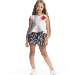 JEYCAT STRIPED SHORTS WITH ADJUSTABLE WAIST JCJSO530