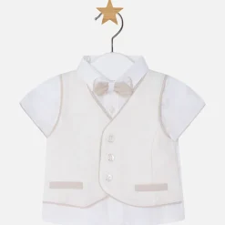 MAYORAL SHIRT WITH ATTACHED WAISTCOAT & BOW TIE 1110 37